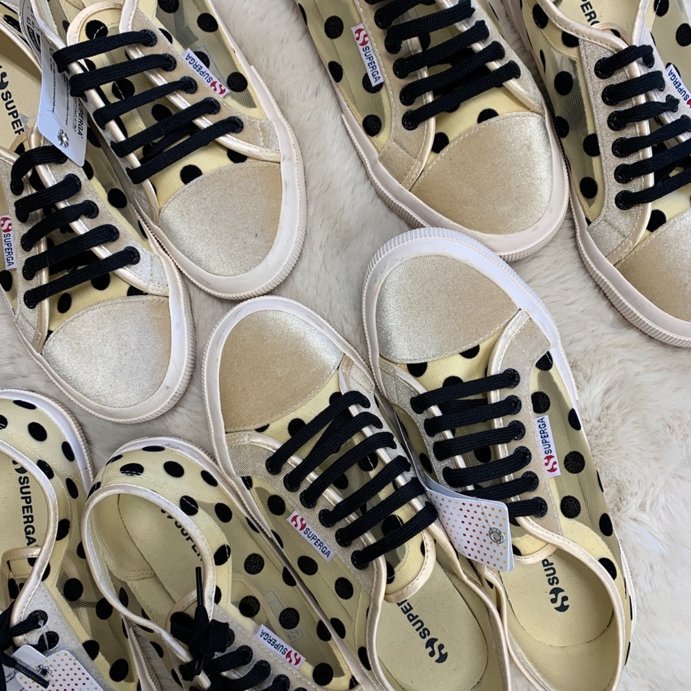 Anthropologie NWT Superga Polka Dot & Velvet Shoes - Picture 4 of 8